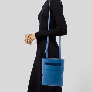 💯 Authentic Bottega Veneta Blue Leather Crossbody Bag